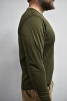 British Military Surplus Green Olive Thermal Long Sleeve Shirt